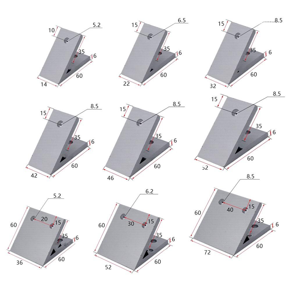 45 Degree Angle Bracket Aluminum Profile Joint Flange Nuts High Hardness