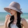 Breathable Women's Bucket Hat Anti-UV Sunscreen Visor Cap Fashion Summer Sun Hat  Outdoor