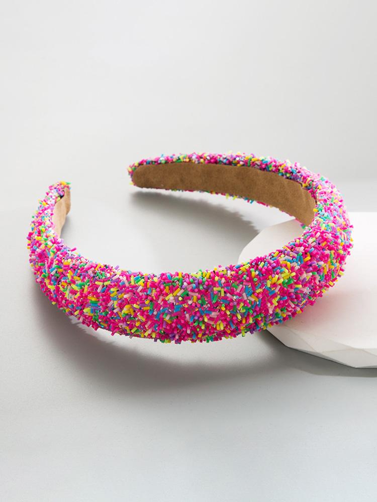 European and American Resin Wide-brimmed Headband Candy-colored Sponge Hair Hoops Women's Temperament Hairband Fashionable Hair