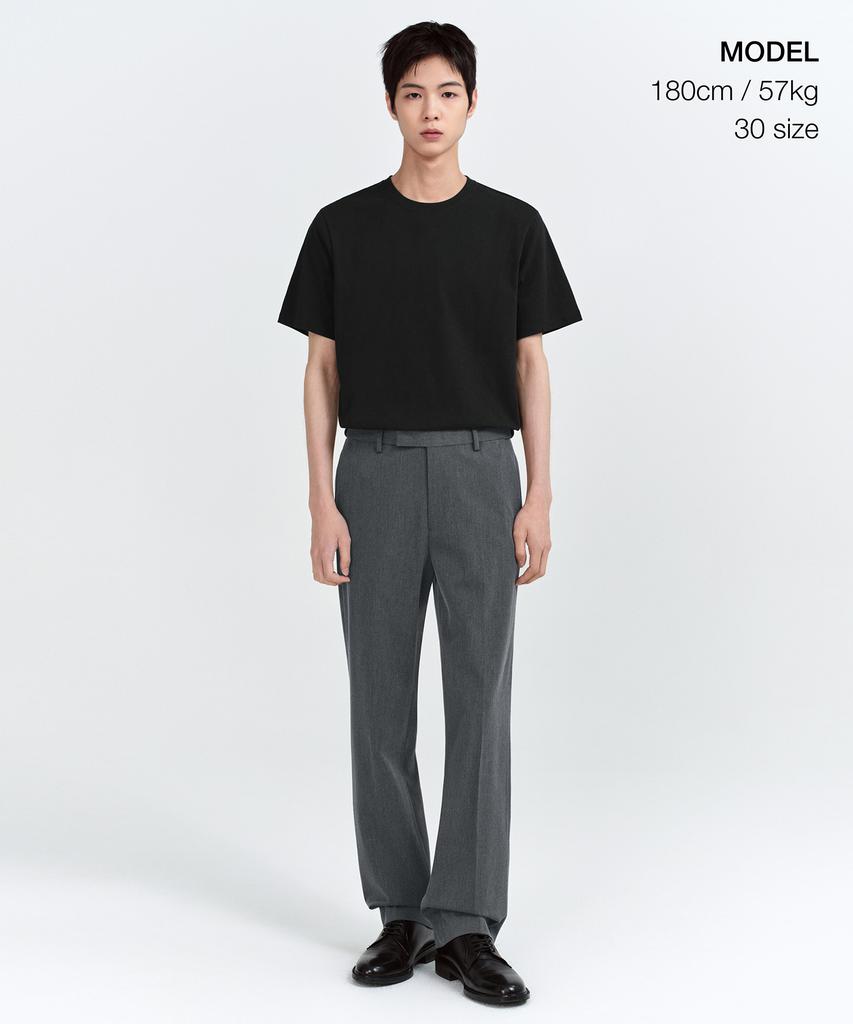 MUSINSA STANDARD Straight Hidden Banding Slacks [Medium Gray]