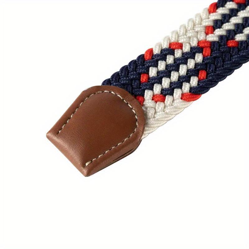 Casual Knitted Pin Buckle Women Belt Woven Canvas Elastic Expandable Braided Stretch Jeans Belts for Men
