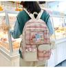 Five-piece Bag Girl Student Plaid Backpack For Junior High School Students