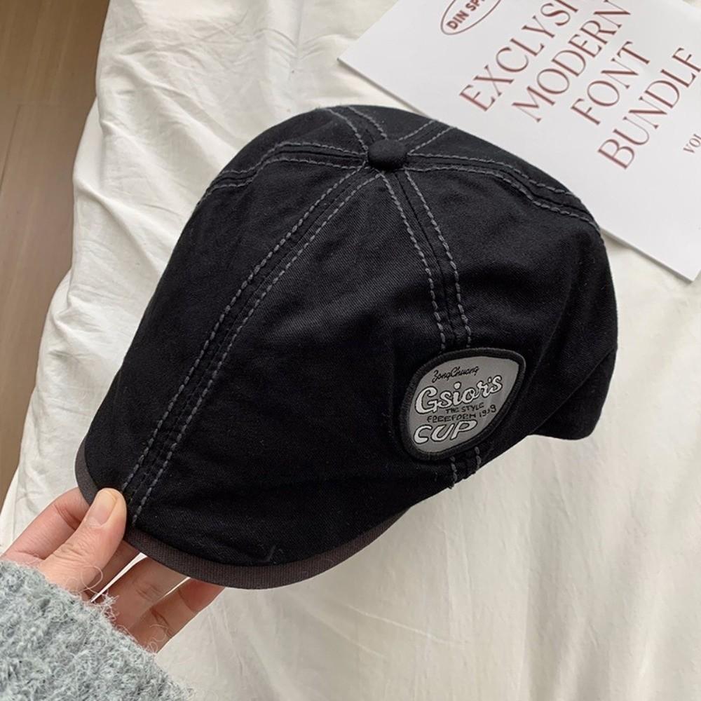 Embroidery Newsboy Flat Cap Vintage Retro Artist Hat Fashion Beret  Spicy Girl