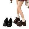 Small Leather Shoes Women's 2025 Spring and Autumn New British Style Heightening Black Versatile Muffin Jk Shoes Platform Casual Loafers