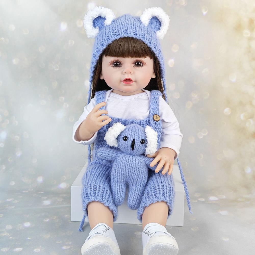 55CM Full Body Soft Silicone Reborn Toddler Doll Lifelike Soft Touch High Quality Doll Gifts for Children home Birthday Christmas gifts