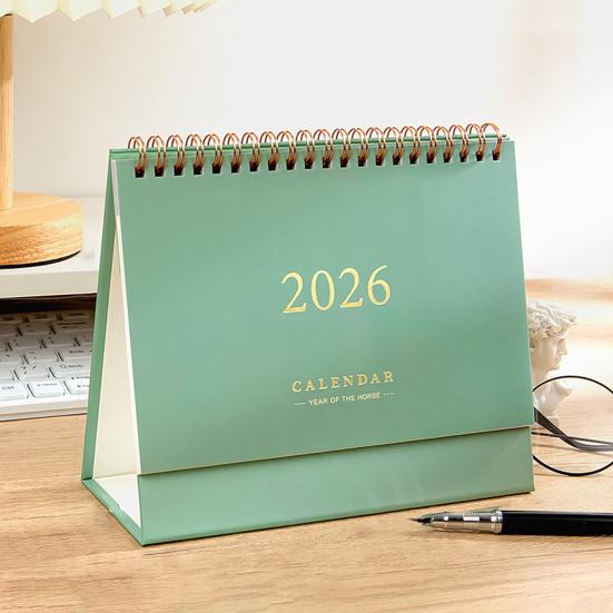 2026 Desk Calendar JAN 2026 - DEC 2026 Standing Flip Desktop Calendar 12 Months Planner with Twin-Wire Binding for Home Office School
