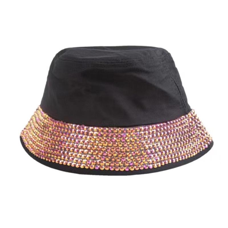 Fisherman Hat Bucket Hat for Girls Rhinestones Blingbling Hat for Sports Gym Mountain Camping Hat Outdoor Sunshade
