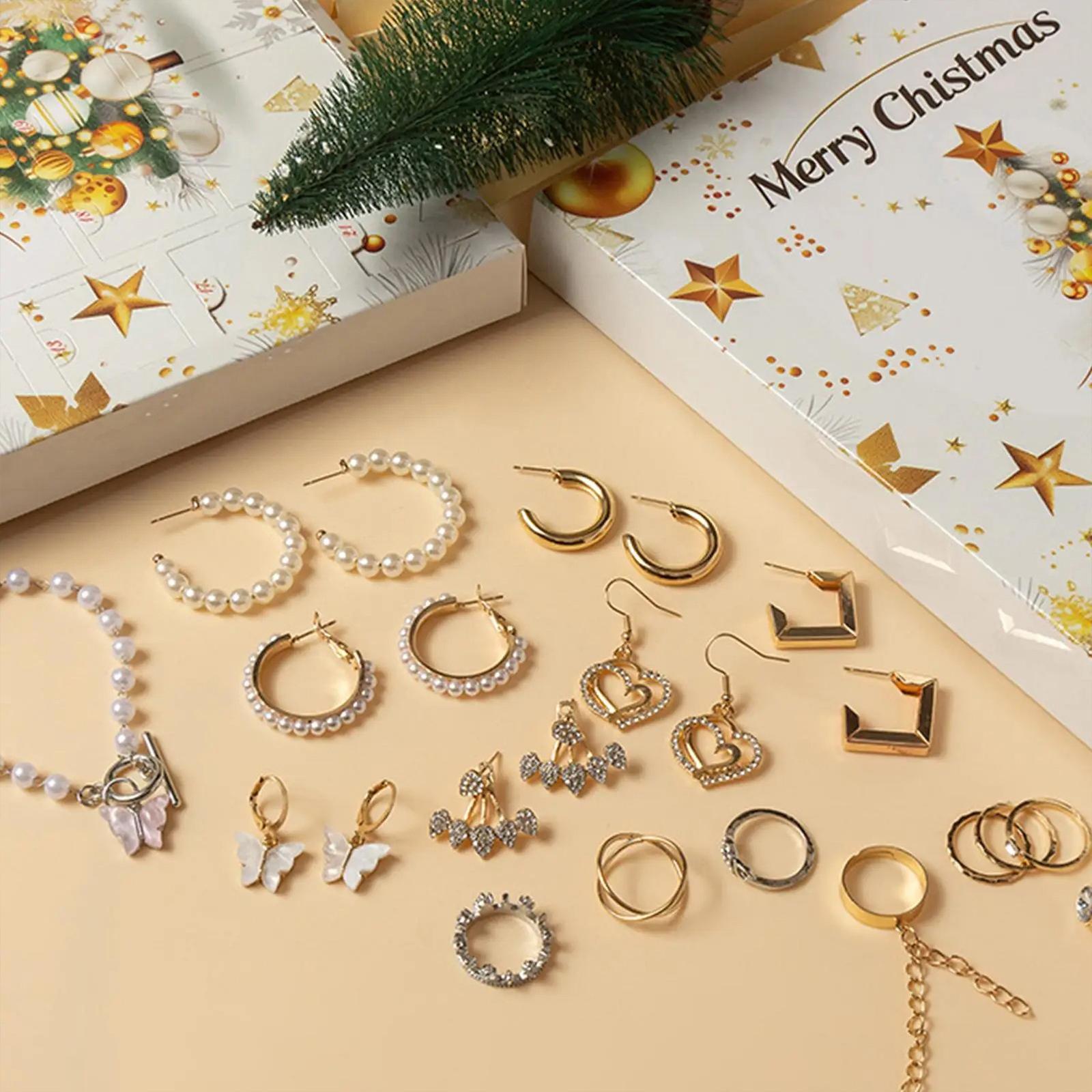 

Jewelry Advent Calendar 2025 Bracelet Necklace Ring Earrings Christmas Countdown Calendar Holiday Countdown Calendar for Women China Mainland