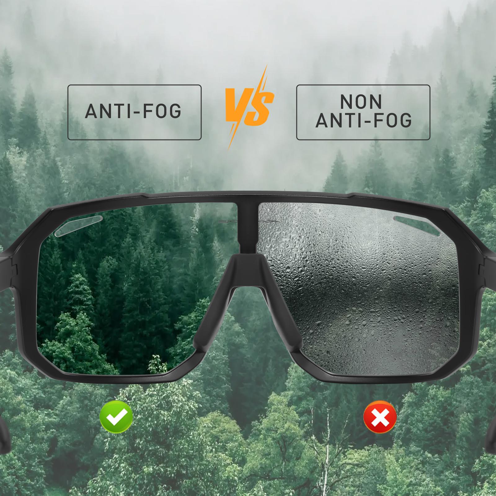 Kapvoe Cycling Eyeglasses Anti-fog Cycling Eyeglasses Photochromic MTB Road Male Bike Sports Eyewear Outdoor Female Bicycle Sunglasses