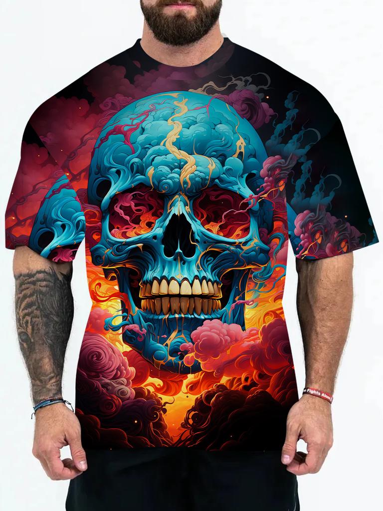 New 3D Digital Printed Summer Fashion Men's T-shirt with Animal and Character Patterns Large Size T-shirt