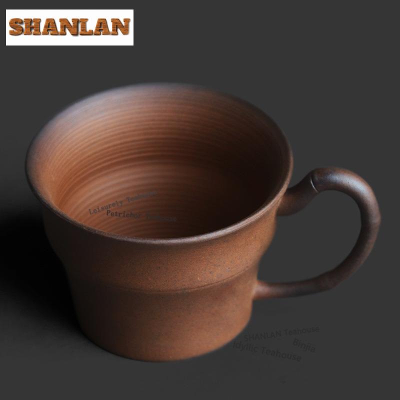 100ml Old Rock Clay Bamboo Joint Handle Coffee Mug Latte Cereal Mug Afternoon Tea Mug Coffee Milk Pot Office Water Cup Tea Items