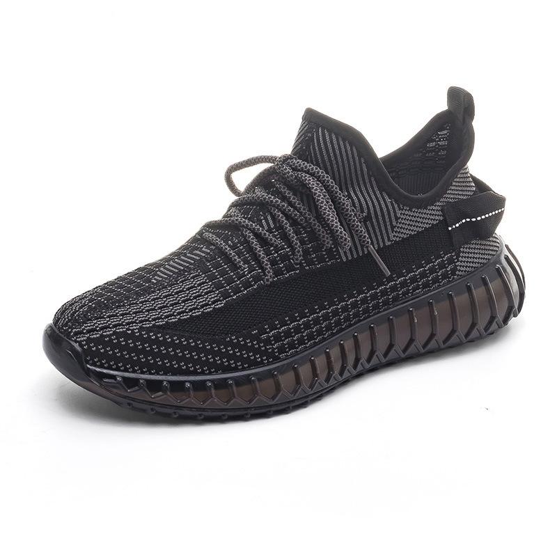 Popcorn versatile fly-woven sneakers men's breathable soft-soled running shoes 2025 spring and summer couple coconut shoes