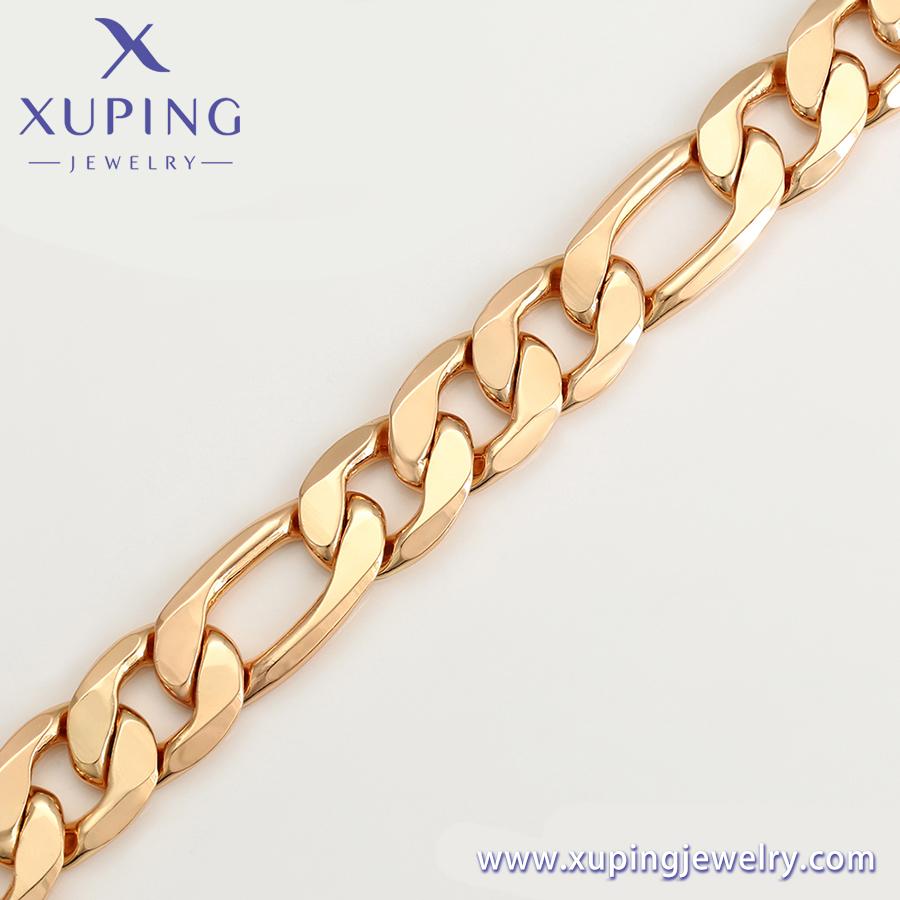 A00859717 Xuping Jewelry Dubai 18K Gold Plated Personality Elegant Cuban Chain Cool Trend Couple Necklace