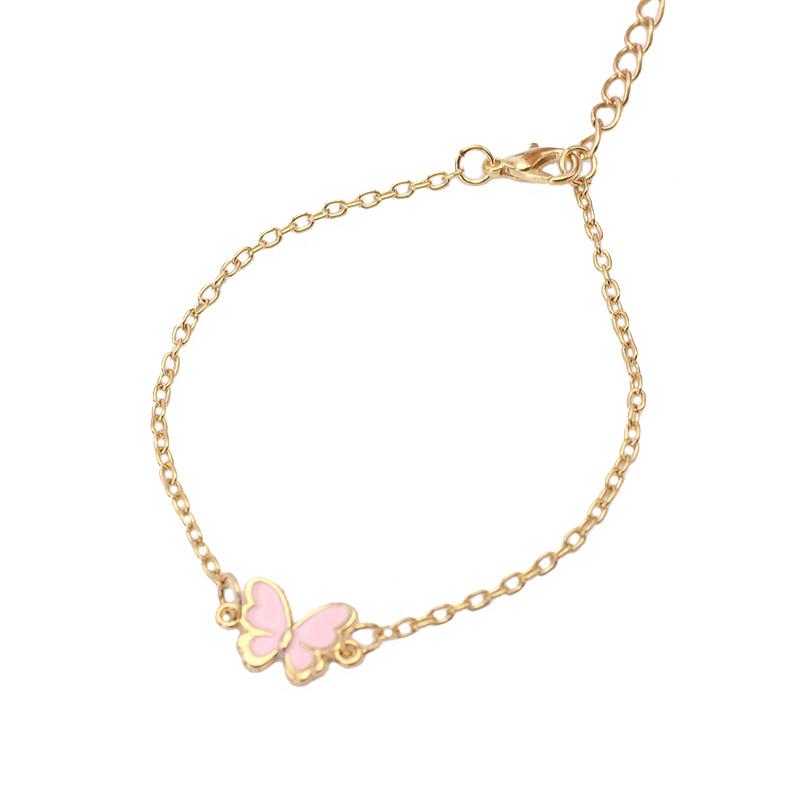 

8 Colors Enamel Butterfly Bracelet For Women Simple Girls Sweet Tiny Charm Minimalism Pink Purple Blue Red Pulsera Zircon Gift