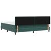 LED Box Spring Bed with Mattress Dark Green 200 x 200 cm Velvet