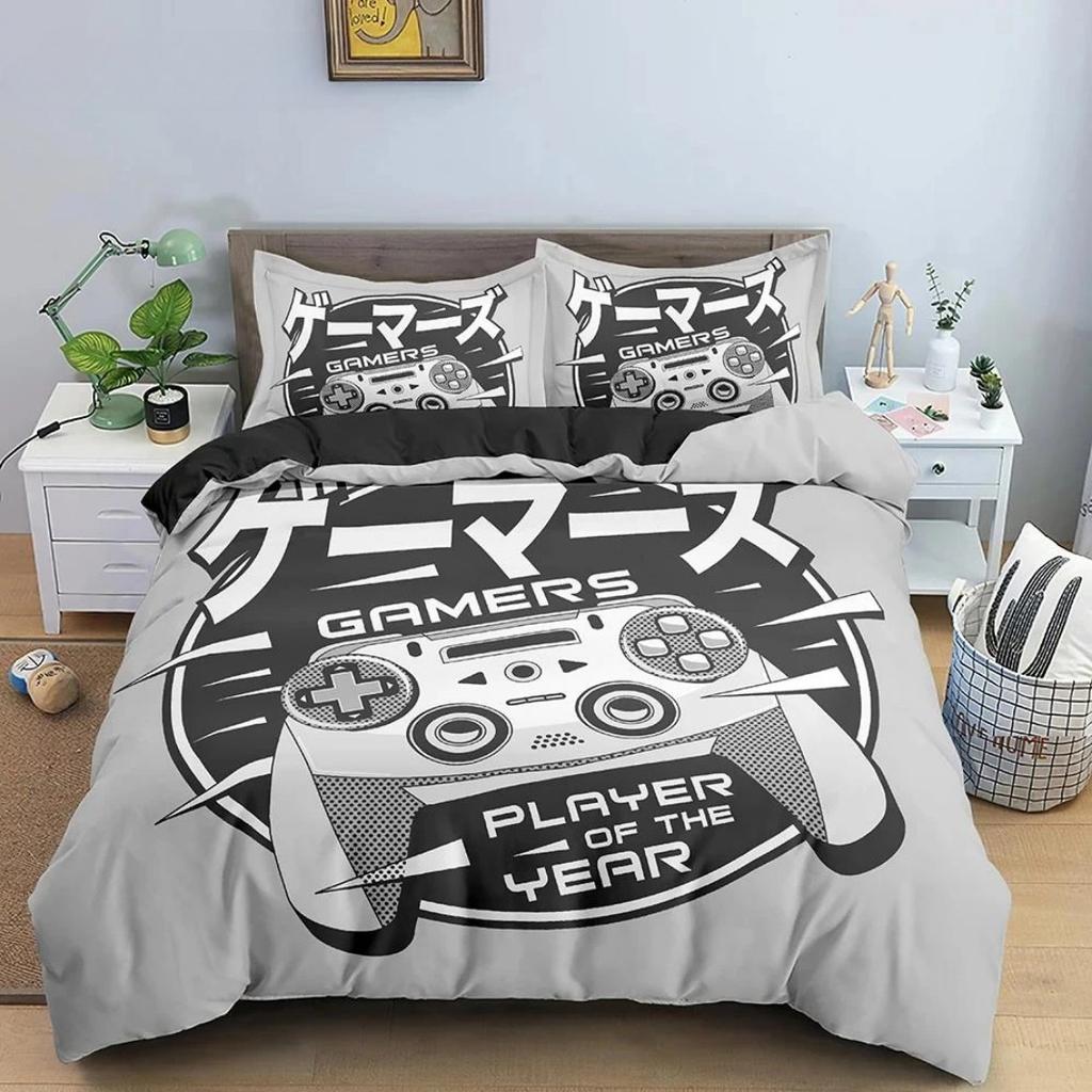 Gamepad Duvet Cover 2/3Pcs Game Bedding Set Teens Video Game Quilt Cover Set ,King, Double Bed, For Bedroom