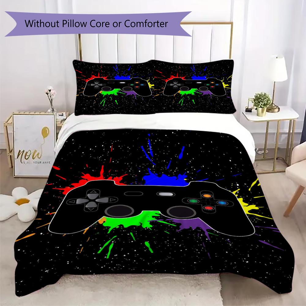 1PC Game Theme Bedding Quilt Set Quilt Cover Pillowcase Home Decoration Birthday Gift (1 * duvet cover + 2 * pillowcase, without core)A6