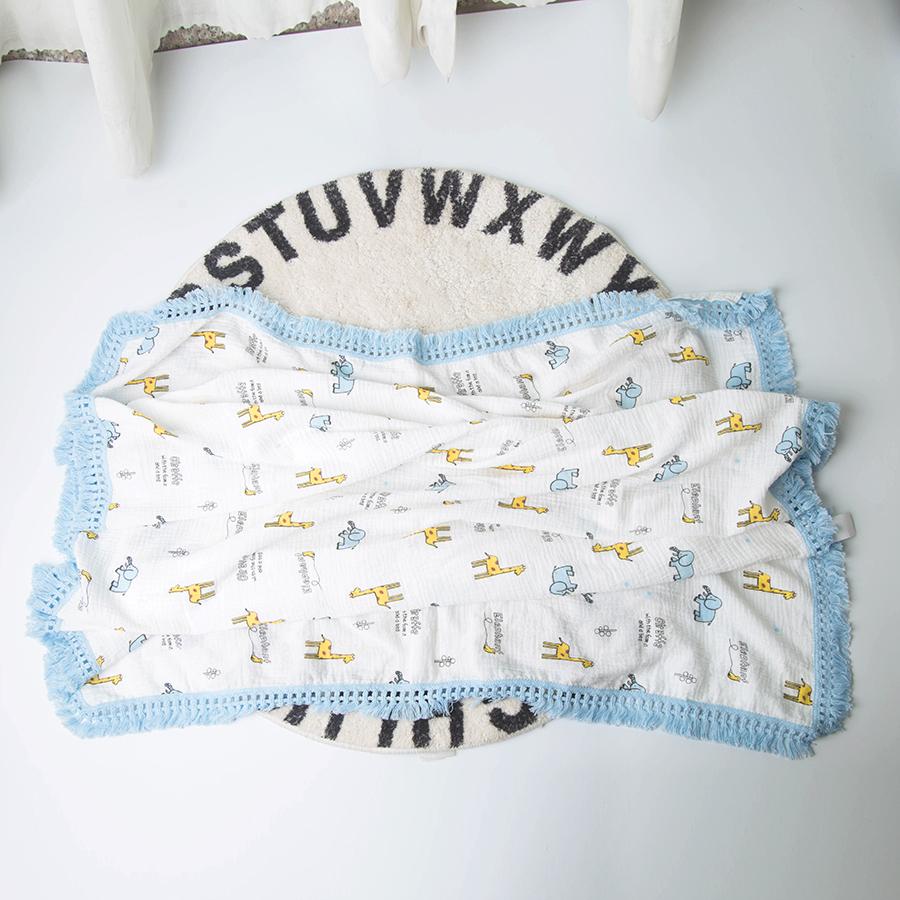 

Cotton Muslin Swaddle Blankets for Newborn Baby Tassel Receiving Blanket New Born Swaddle Wrap Infant Sleeping Quilt Bed Cover