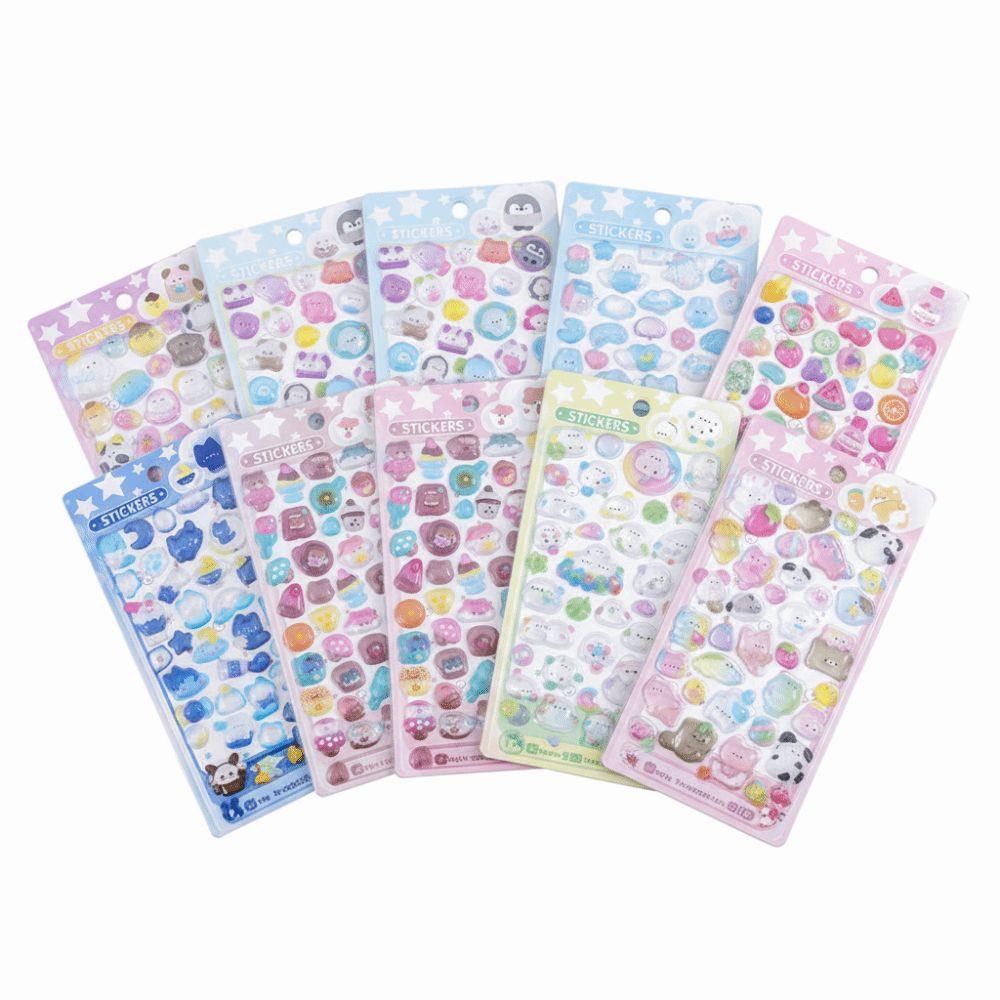 PVC 3D Crystal Sticker DIY Crafts Cartoon Animal Sticker  Phone Case Decoration