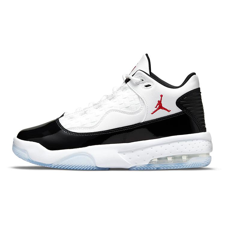 

Jordan Max Aura 2 Synthetic Leather Abrasion Resistant Mid top Children s Basketball Shoes White Black Blue CN8094-102 36