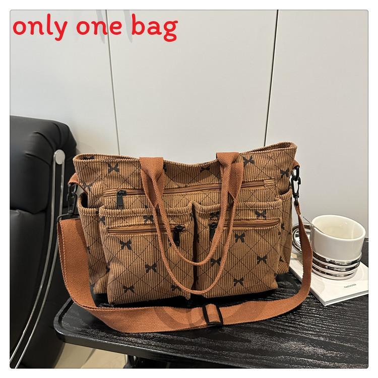 Minimalist Womens Tote Bag With Corduroy Material For Daily Commuting And Fashion Style