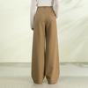 2026 Spring Collection Women's High-Waisted Slim Wide-Leg Pants - Sheep Wool Lyocell Blend, Draped Design, Versatile for Commute