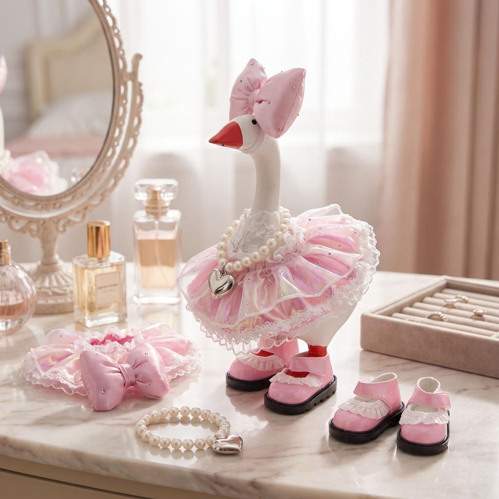 7 Inch Princess Figurine Decorative Bird Statue for Home Shelf Display