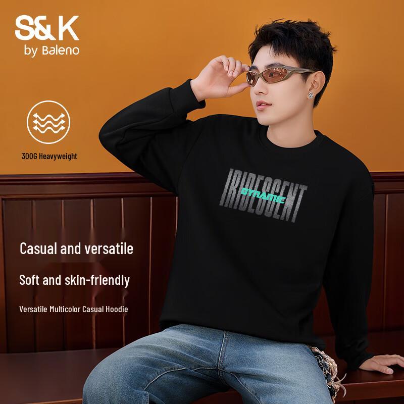 Baleno Men s Heavyweight Cotton Letter Print Casual Hoodie 5XL