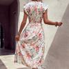 Women's Fashion Summer Spring Floral Print Sleeveless O-Neck Casual Dresses