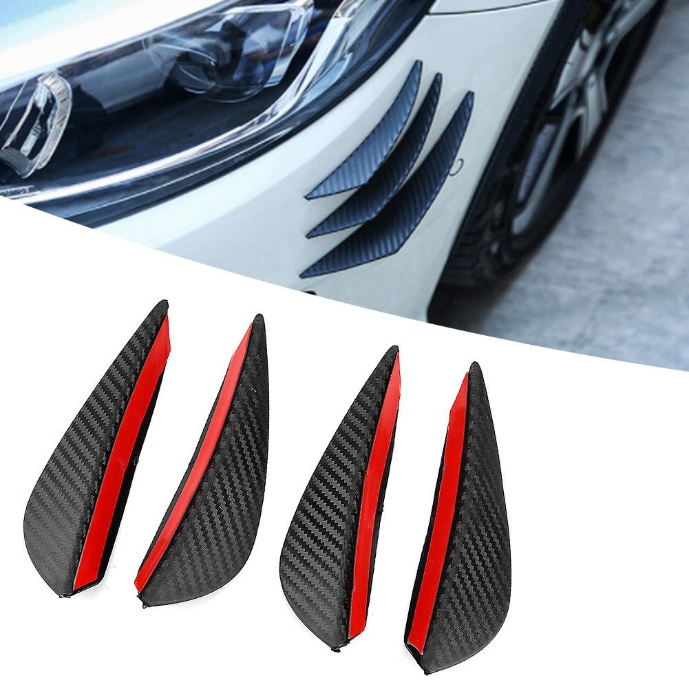Bumper Lip Front Bumper Wind Splitter Trim Kit Carbon     4 Piece Self Adhesive   Fits Most Cars
