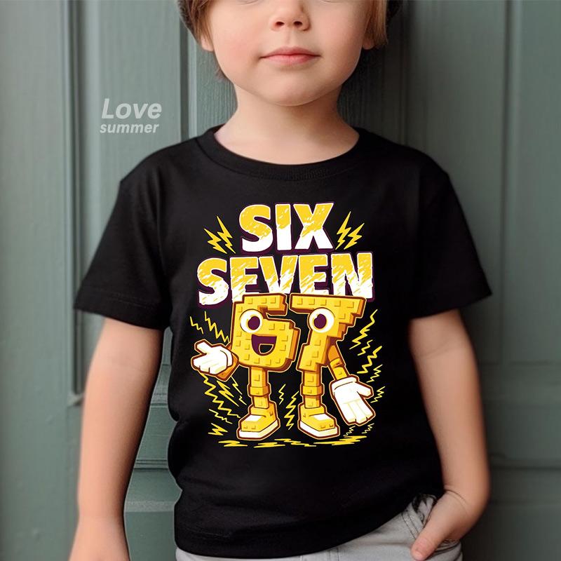 

Graphic Print T-Shirt Boy/Girl Short Sleeved Kids Loose Comfortable Tshirt Top 100cm