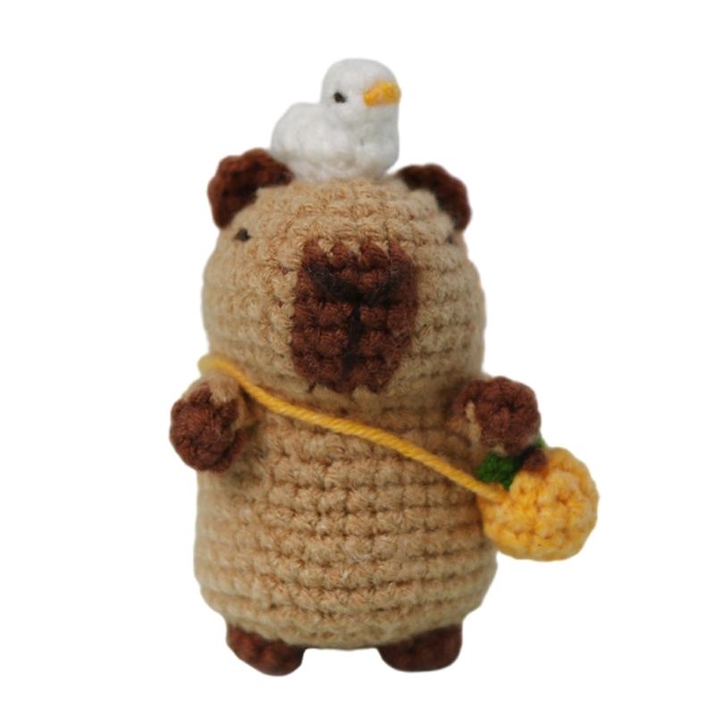Animal Keychain Crochet Set Knitting Supplies with Step-by-Step Video Tutorial Instruction for Beginner Kid Adult