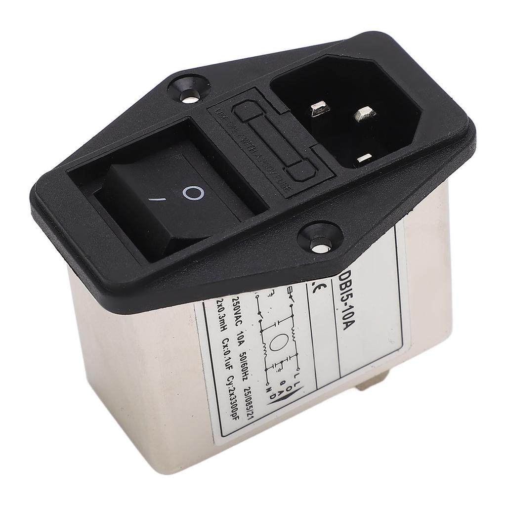 Rocker Switch Power Socket AC 115V 250V IEC Inlet Module Plug with Fuse for Equipment