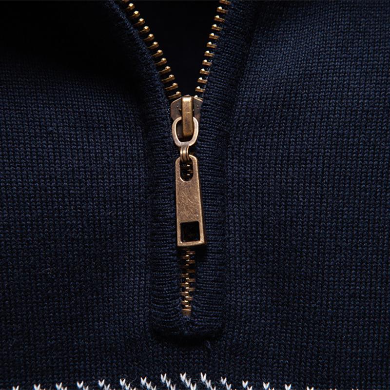 Polo Ralph Lauren 2025 Autumn and Winter Embroidery New Business Stand Collar Men's Pure Cotton Sweater, High-quality Casual Half Zipper Men's Top