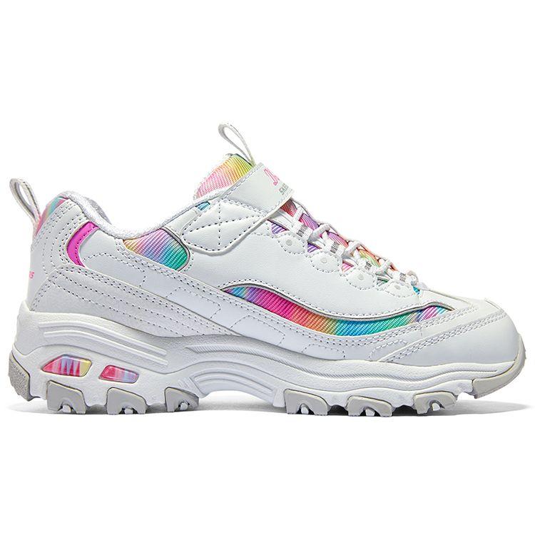 Skechers Comfortable Lightweight Shock Absorbing Durable Low Top Casual Shoes Kids sneaker White 303905L-WMLT