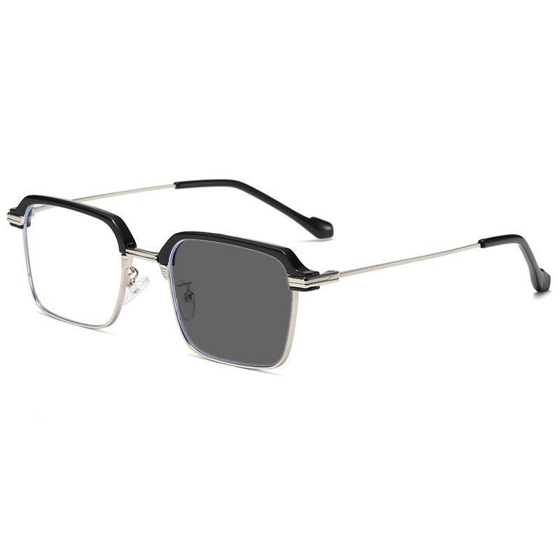 Trend Photochromic Reading Glasses High Definition Men's Anti-blue Light Eyewear Metal Fashion Classic Hyperopia Eyeglasses +2.5