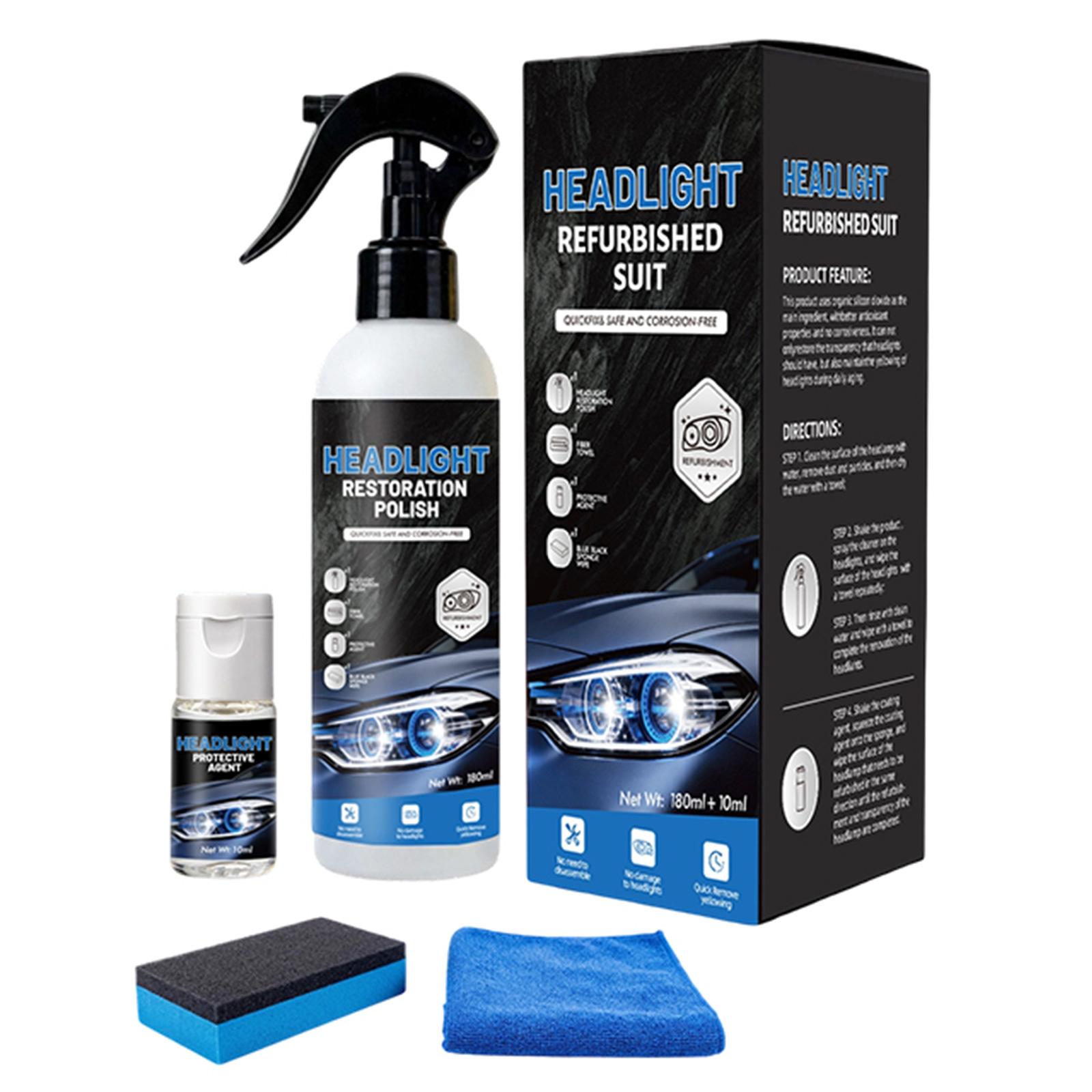 Automotive Headlamp Restoration Fluids Multi Purpose Versatile Headlight Refurbish Kit for Improving Night Driving Visibility