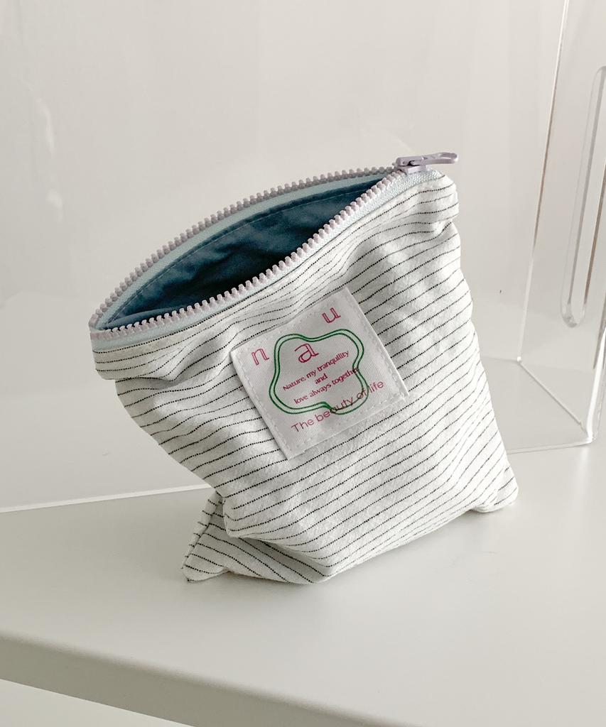 Nuaname Cotton Cookie Striped Pouch