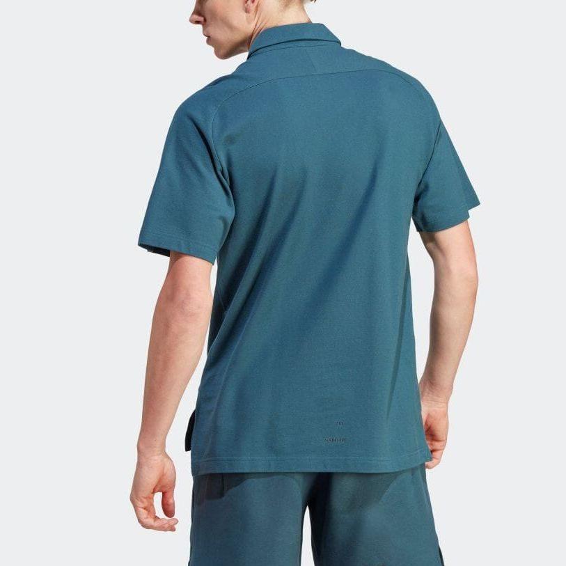 Adidas Polo Shirts Men's Arctic Blue Polo Collar Moderate Straight Fit IJ6134