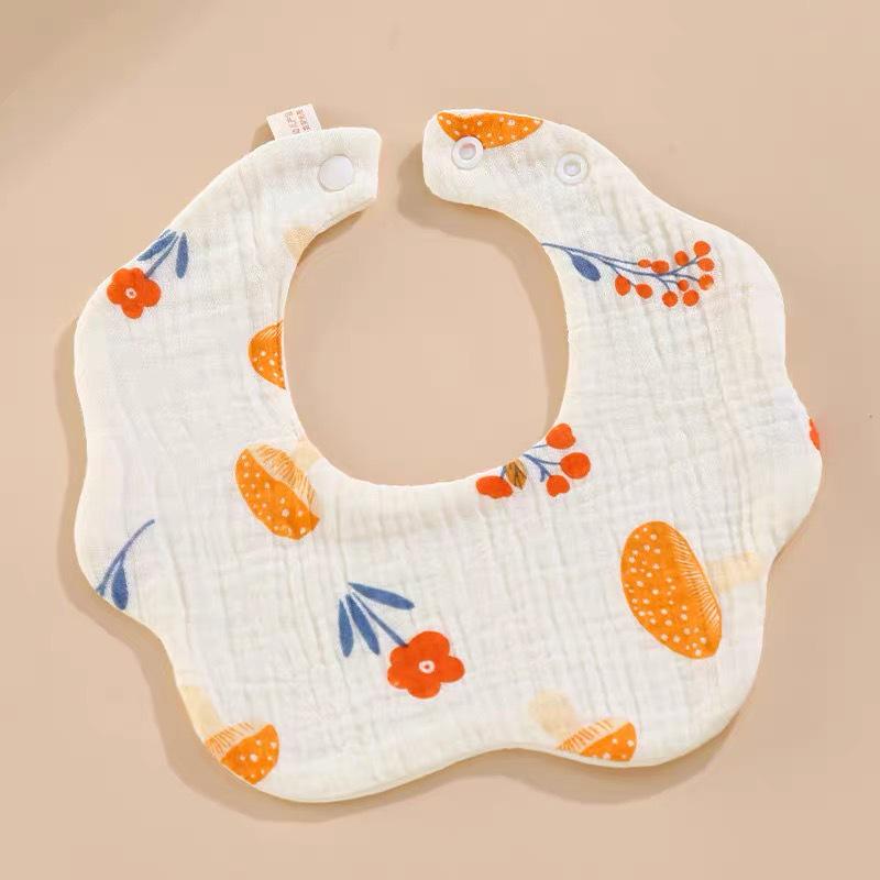 Petal Bib Pure Cotton Six-Layer Gauze Absorbent Baby Towel for Boys and Girls