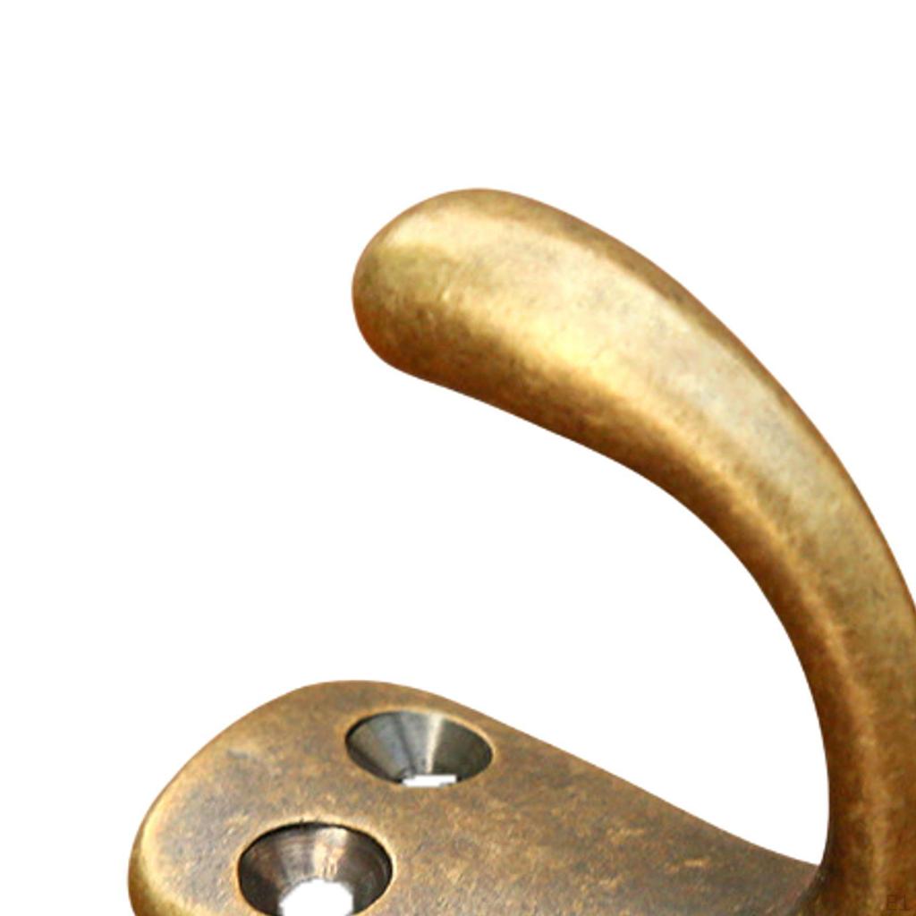 3 Pack of Wall Hooks for Coats Brass Hardware Entryway