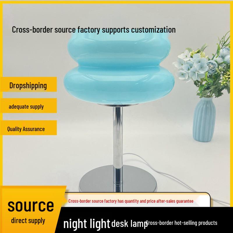 Heart Glass Table Lamp: Simple Living Room Decor & Ins Lollipop Projector
