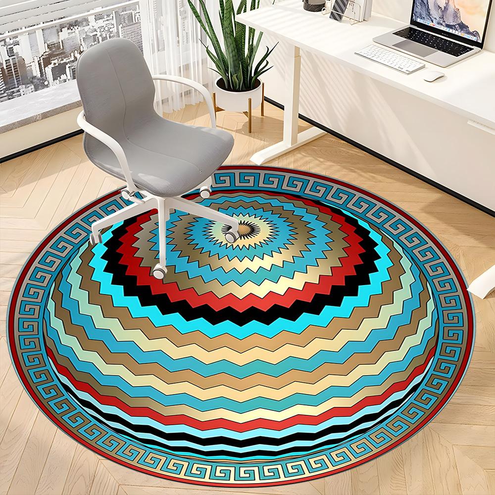 1pc Mandala Rug Office Round Rug, Non-slip, Soft and Durable Office Rug for Interior Decoration, Perfect for Office, Beautiful Decoration yy260312077