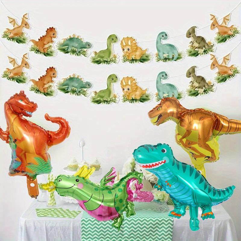 4pcs Cartoon Mini Dinosaur Aluminum Foil Balloons Birthday Party Background Decoration Indoor Outdoor Photography Props
