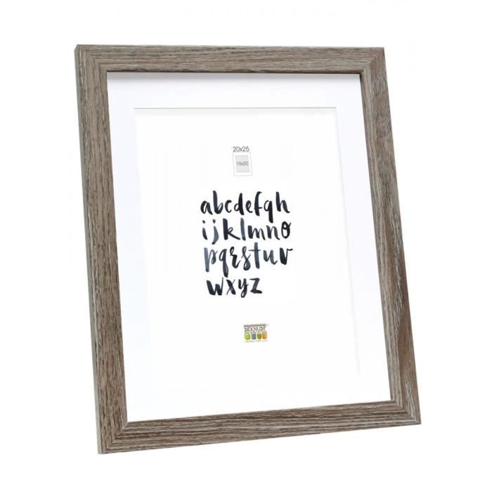 Cadre photo - deknudt - s66k - argenté - 20x30 cm - passe-partout 13x18 cm