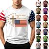 Men's Independence Day Flag Print Short Sleeve T-Shirt, Loose Casual Daily Summer Tops