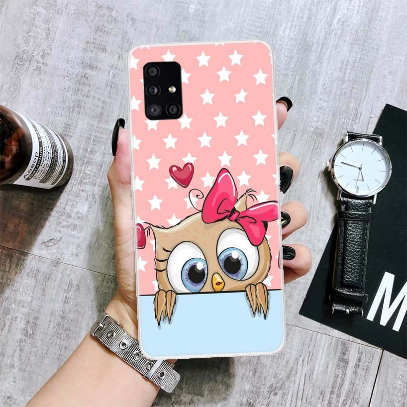 

Чехол для телефона с милой совой и звездой LoveLy Candy для Samsung Galaxy A12 A22 A32 A42 A52 A72 A51 A71 5G A41 A31 A21 A02S M12 M21 M31 Samsung A71 5G