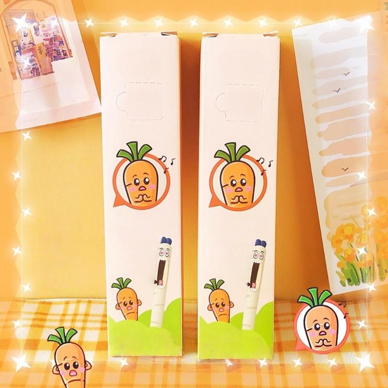 4 Pcs Retractable Gel Pen Smooth Writing Tool Carrot Gel Ink Pen with Comfortable Grip For Students