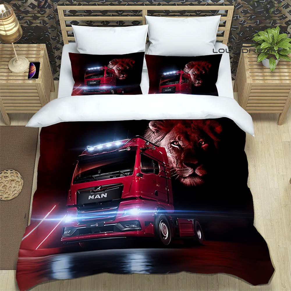M-Man truck Set Biancheria da Letto Stampata Retrò set squisito di biancheria da letto copripiumino set piumone set biancheria da letto lusso regalo di compleanno
