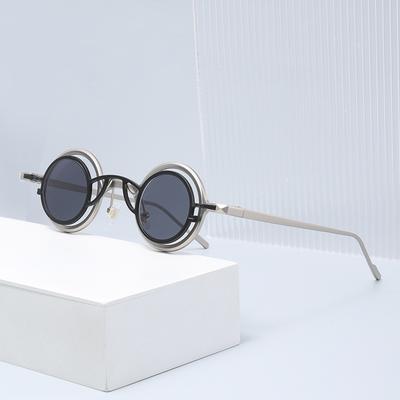 Nowe Okrągłe Okulary Przeciwsłoneczne Unisex Damskie Męskie Okulary Steampunkowe Osobowość Hip-hop Moda Osłony Przeciwsłoneczne UV400 Małe Okulary